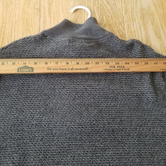 CLAIBORNE 1/4 Zip-Up Pullover Merino Wool Blend Mens Sweater - 2XLT - Gray - Picture 7 of 7